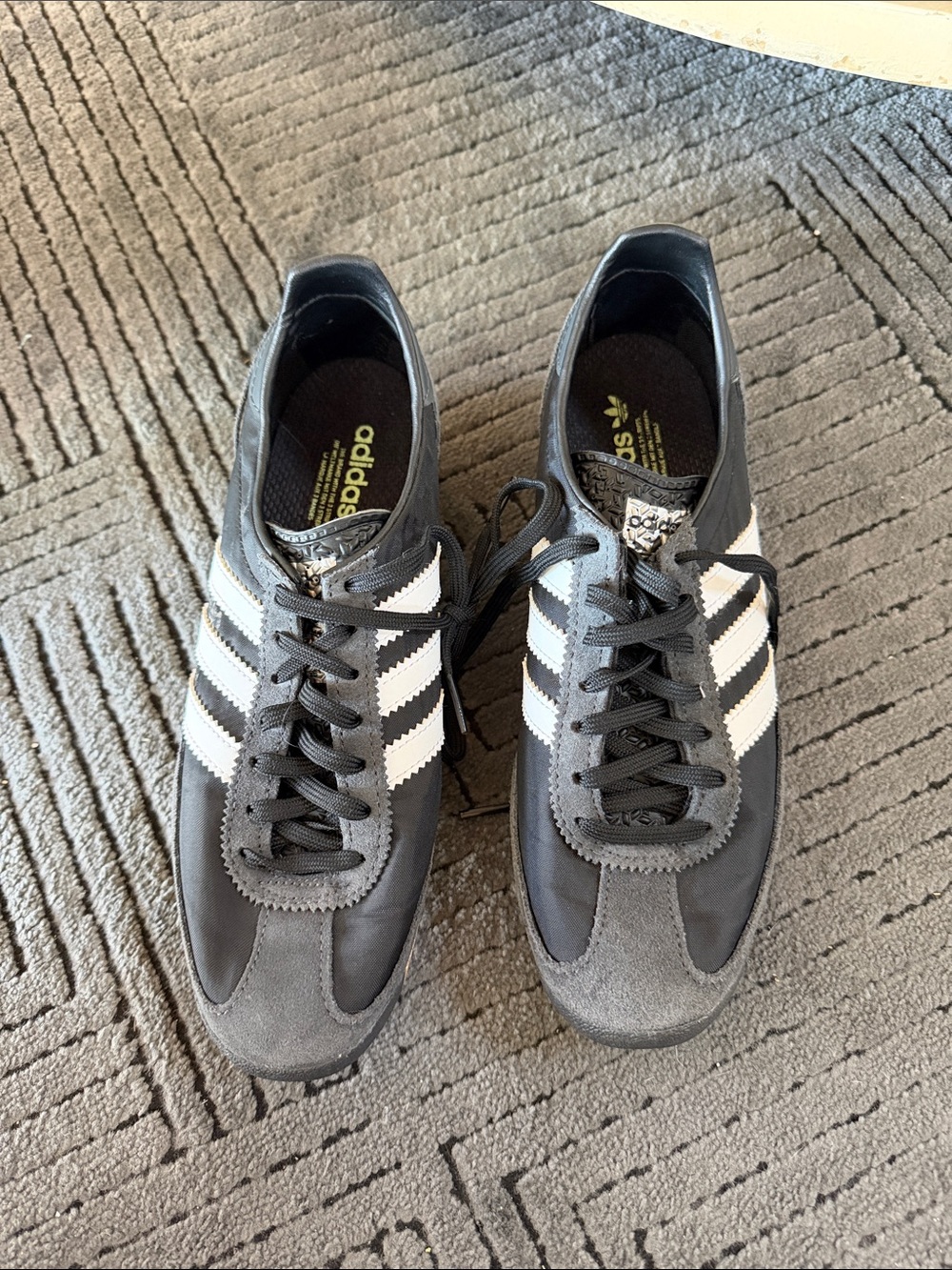 adidas Men’s Gray & White Samba-Inspired Sneakers